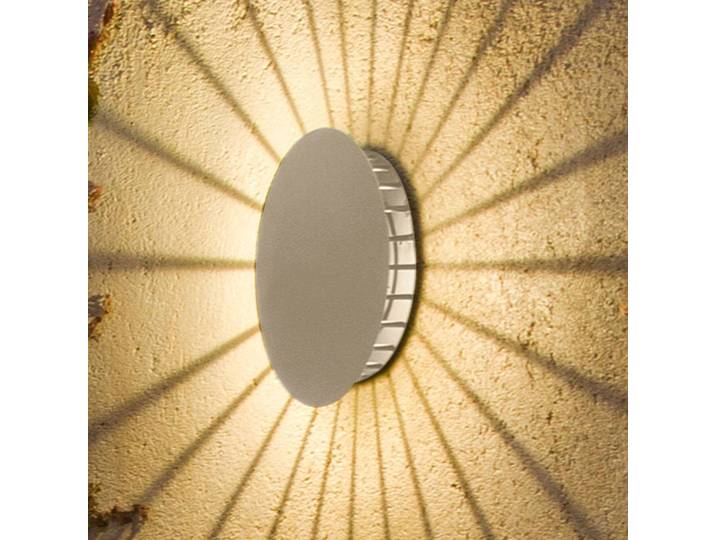 Vibia LED Aussenwandleuchte Meridiano, creme / amber, Edelstahl, Modern, LED Wandleuchte außen