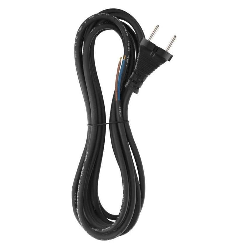 Emos Netzkabel Gummi 2x 1mm2, 5m, schwarz (5 m) (S03050)