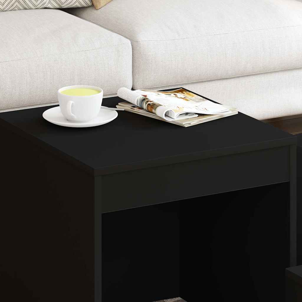 vidaXL Tables gigognes 3 pcs Noir Aggloméré