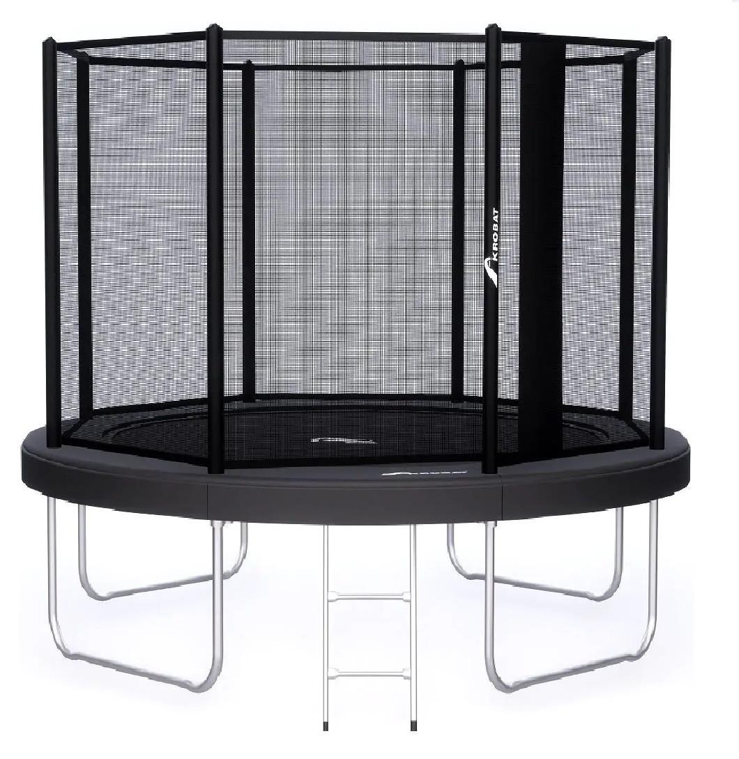 Trampolin AKROBAT ORBIT ABOVE 430 (4,30 Meter Durchmesser), Anthrazitfarben, inklusive Sicherheitsnetz
