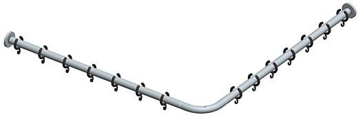 Keuco Brausevorhangstangen Set Plan 14939011200 für Eck Dusche 120x120cm, chrom