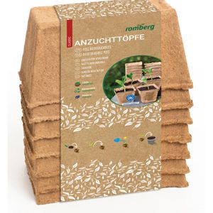 Romberg Anzuchttöpfe 10091106, 14 Stück, 8 x 8 cm, aus Zellulose, biologisch abbaubar