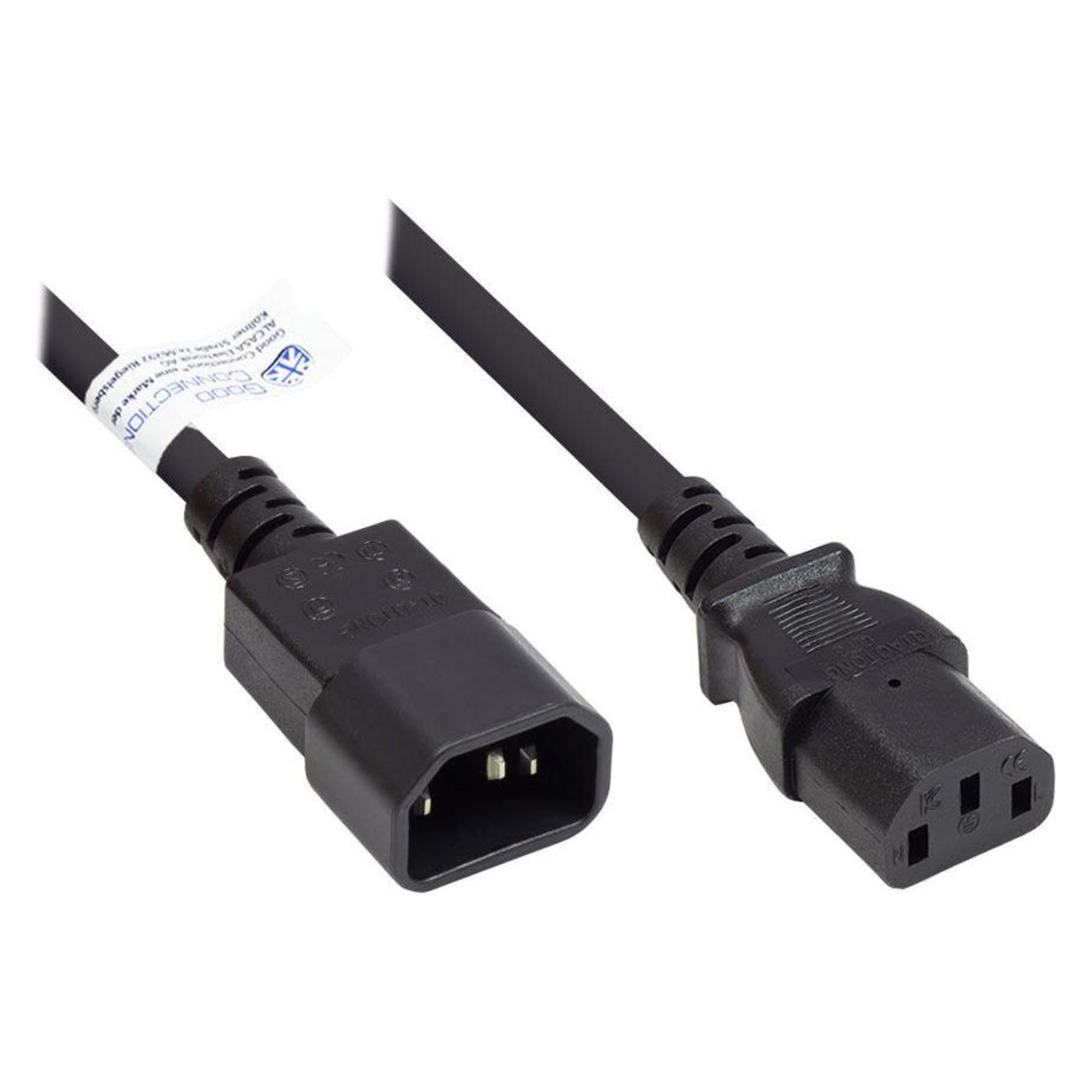Good Connections Alcasa P1430-S015 Stromkabel Schwarz 1,5 m C14-Koppler C13-Koppler (1.50 m) (P1430-S015)