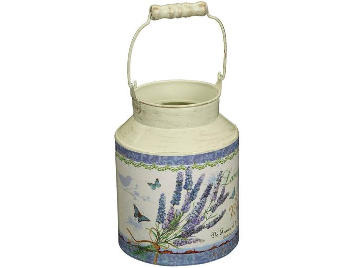 Dekovase AMBIENTE HAUS Lavendel - Milchkanne , beige (creme), B:14cm H:27cm T:14cm Ø:14cm, Metall, Vasen, Dekovase
