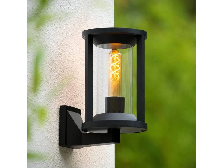 Lucide Außenwandleuchte Cadix, schwarz, Aluminium