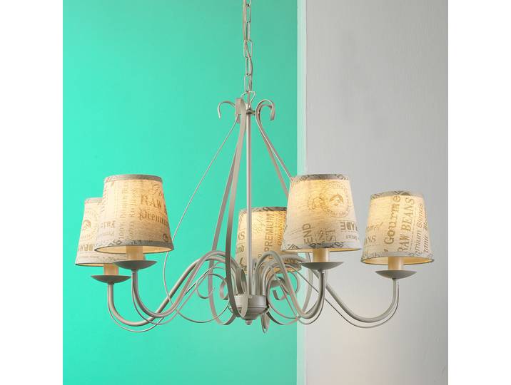 Suspension LED 4966 Polette 56 x 68 x 68cm Beige Coton E14