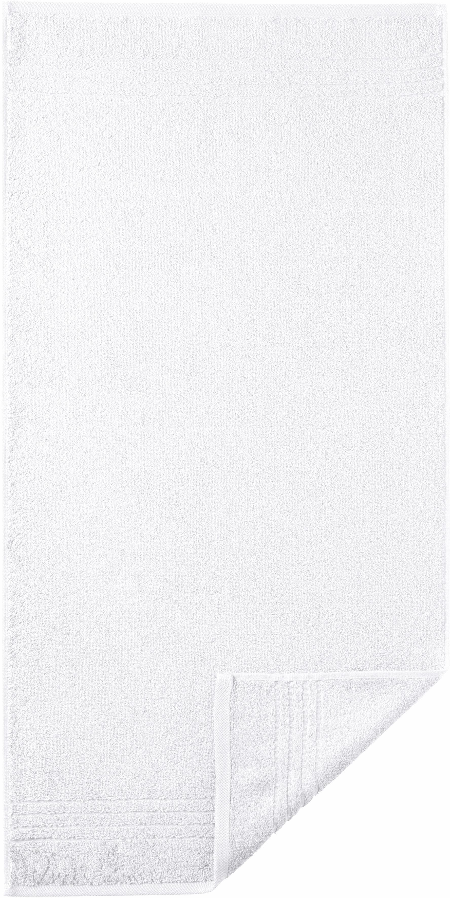 Badetücher EGERIA "Madison", weiss (weiß), B:70cm L:140cm, Walkfrottee, Obermaterial: 100% Baumwolle, Handtücher, Badetücher, Uni-Programm mit Streifenbordüre, reine Baumwolle weiß B/L: 70cmx140cm, 1 Stk., Walkfrottee