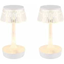 LED Tischlampe Touchdimmer Wohnzimmerlampe Tischleuchte Nachttischlampe, Kristalleffekt, warmweiß-kaltweiß, H 23 cm, 2er Set