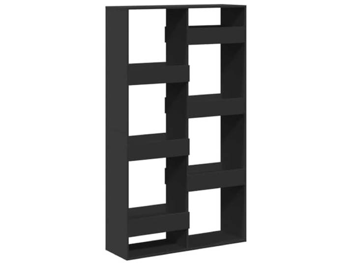 KGHERMDF Standregal mit 8 Fächern, 100x33x175 cm, Schwarz Holzwerkstoff, Feuchtigkeitsresistent, Raumteiler, Leicht zu Reinigen