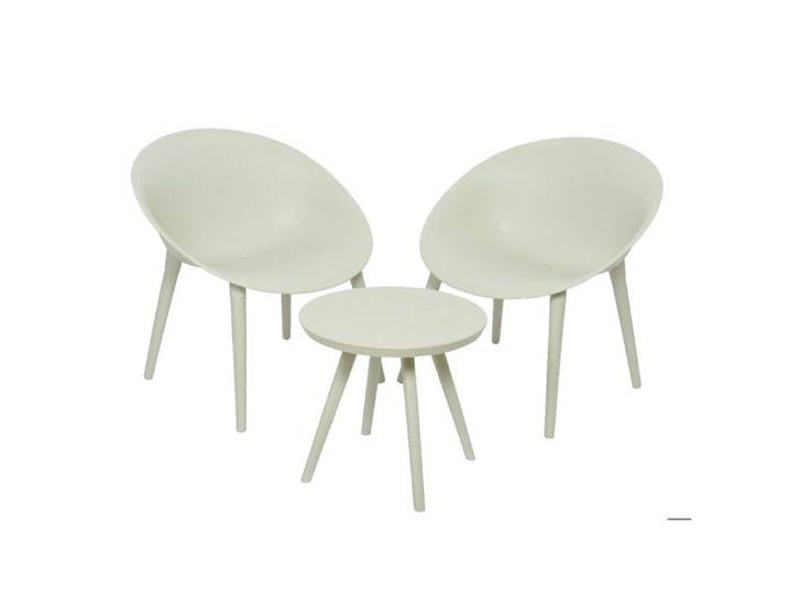 Salon de jardin en plastique Marbella blanc - Jardideco