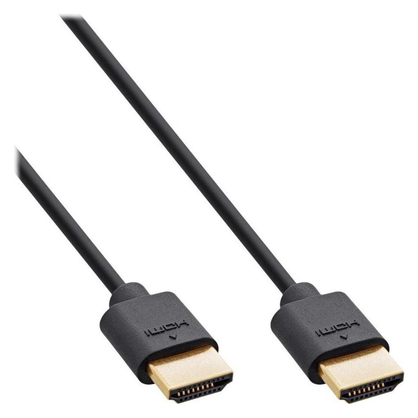 InLine Slim Ultra High Speed HDMI Kabel 8K4K Stecker Stecker schwarz gold 0 (0.50 m) (17955S)