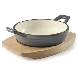 LACOR MAGMA GREY runde emaillierte Auflaufform aus Gusseisen 16,2 cm 470 ml 25848