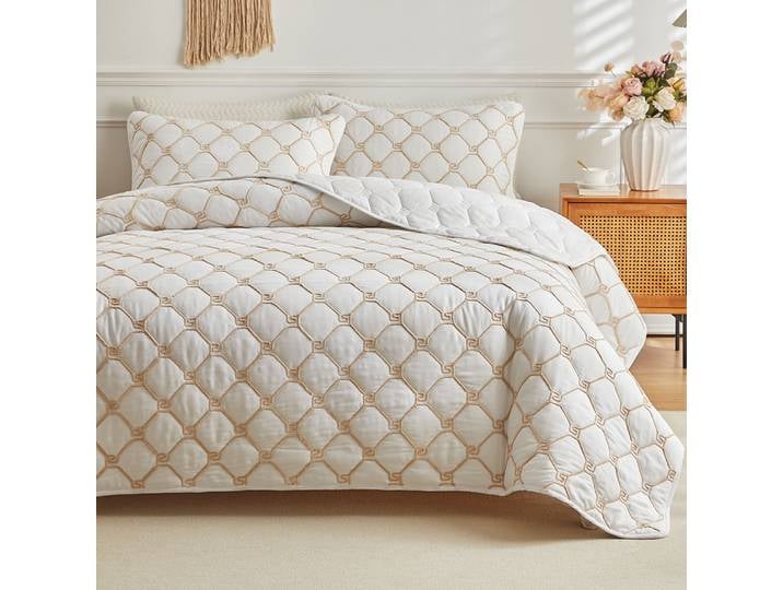 RunGrape-Couvre-lit matelassé en microcarence pour lit double king size, couvre-lit nordique, couette, linge de lit confortable, couvre-lit d'été