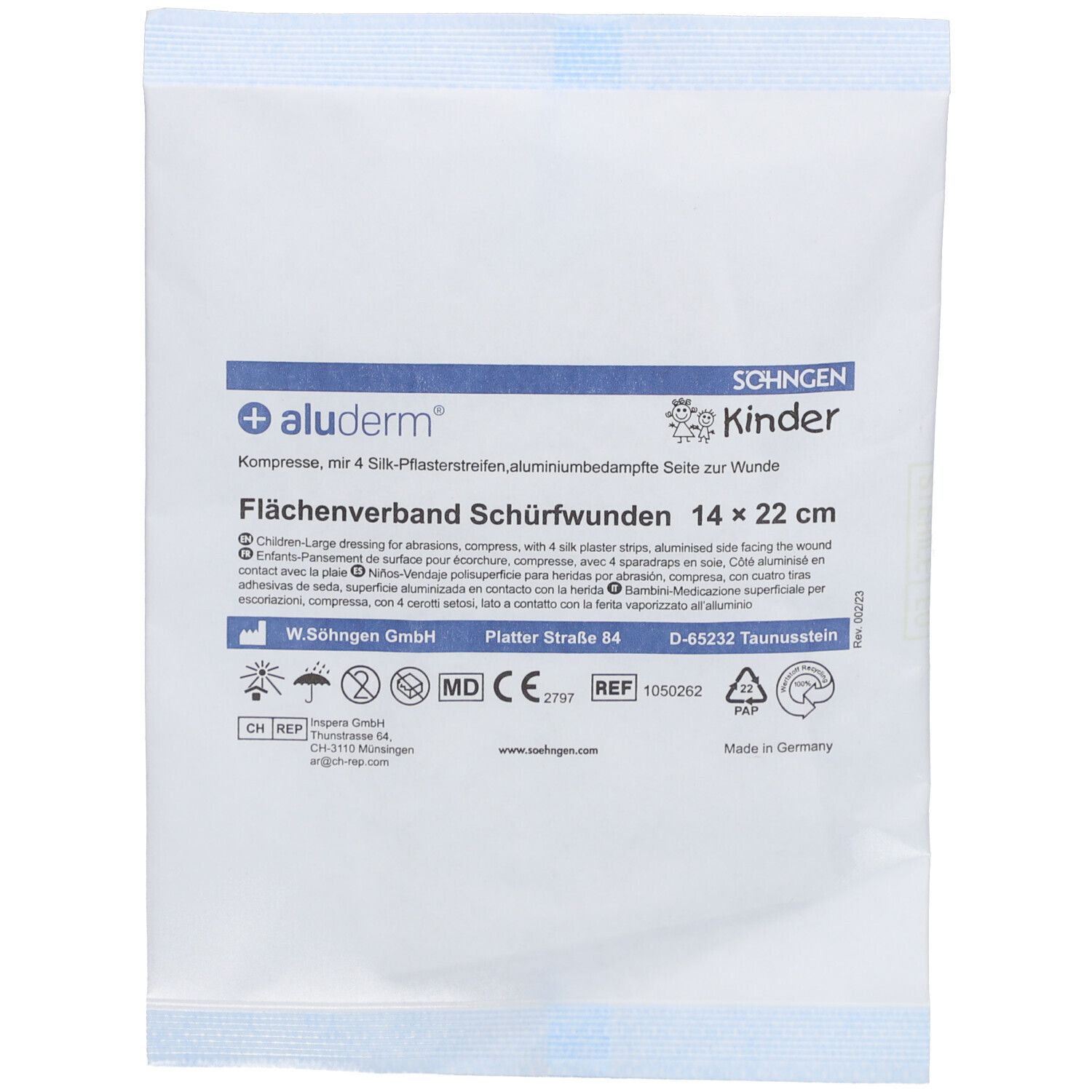 Aluderm Kinder Flächenverb.Schürfwunden 1 St Verband