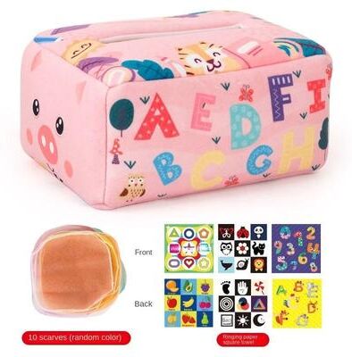 Uplift Essentials Montessori Magic Tissue Box Sensory Toy For Babies And Toddlers pink
