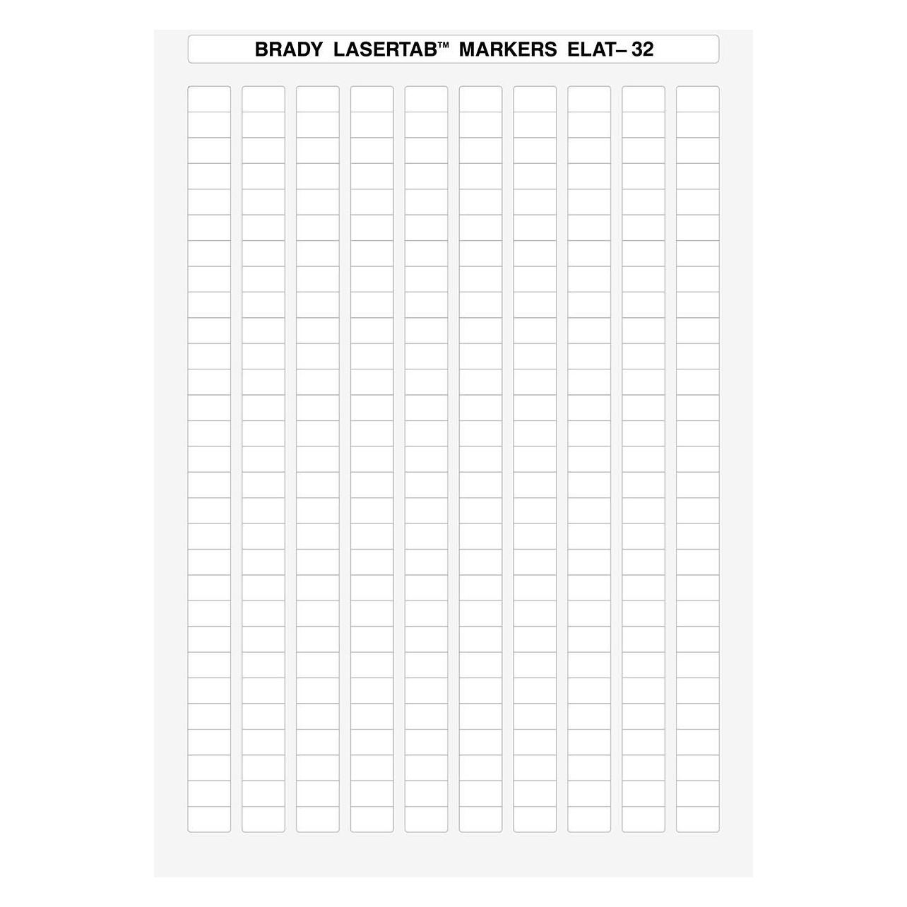 Brady ELAT-32-747W-10, Polyester, Weiss, 15 x 9mm, dauerhaft klebend, DIN A4, 10-bahnig (10.150 E.) (ELAT-32-747W-10)