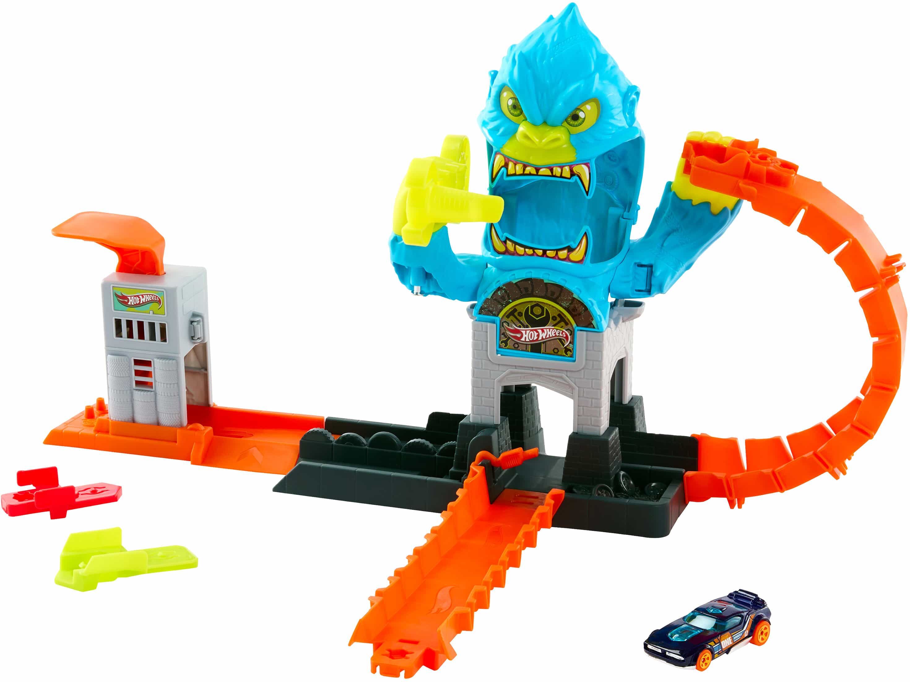 Hot Wheels City Supercharged Gorilla Repair Workshop Maintenance Centre Playset Plus for Kids - Mattel