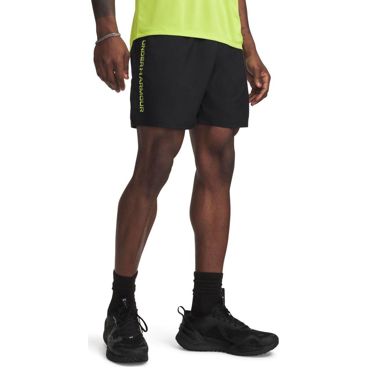 Under Armour Tech Woven Wordmark Short black green citrine (013) L 1383356-013-LG