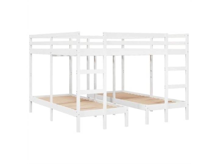 vidaXL Dreifach-Etagenbett Weiß 200x200/80x200 cm Massivholz Kiefer
