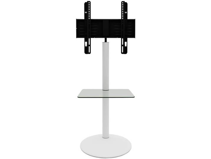Mid.you Tv-Rack, Klar, Weiß, Metall, Glas, rechteckig, 55x100x45 cm, schwenkbar, Kabeldurchlass, Wohnzimmer, TV Möbel, TV-Ständer