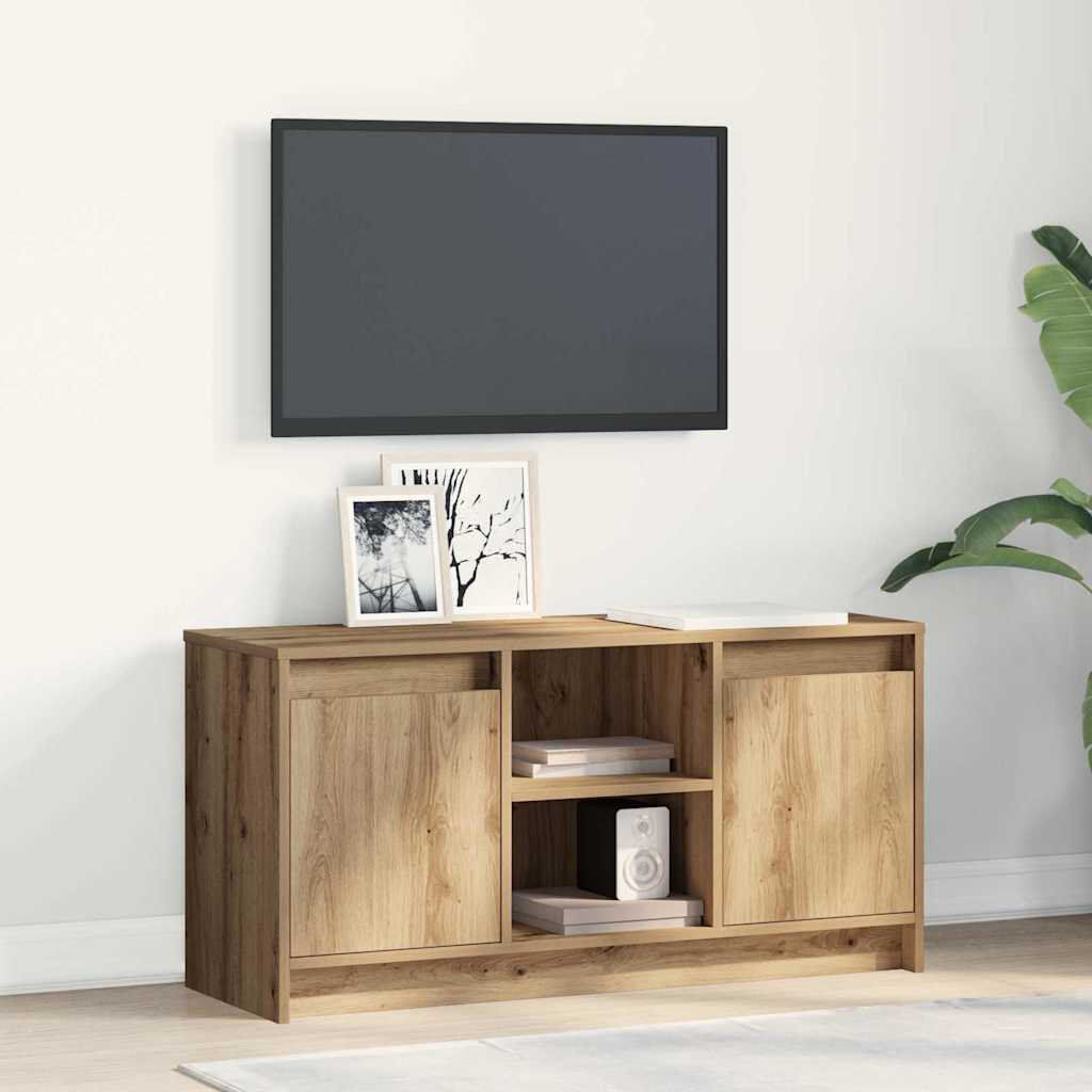 Metro TV Cabinet 100 X 34 X 50 Cm Engineered Wood Natural 88"