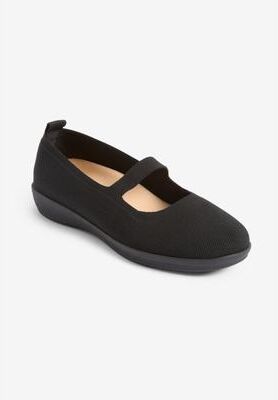 Women's The Alisha Orthotic Mary Jane Flat by Comfortview in Black (Size 9 M)