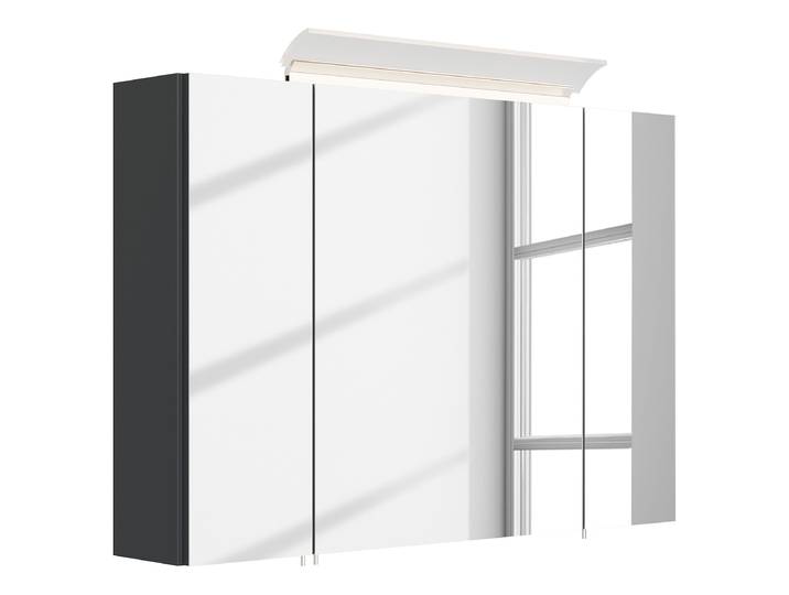 Armoire miroir acrylique 90cm Gris/Graphite