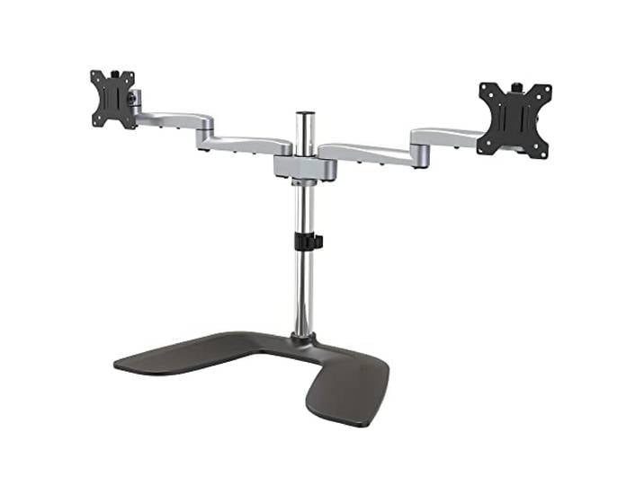 StarTech Support Double Écran jusqu'à 32\ \, 8kg\, VESA\, Argent (ARMDUALSS) Support ergonomique de bureau\, Articulé\, Autoportant\, Universel\, Hauteur réglable