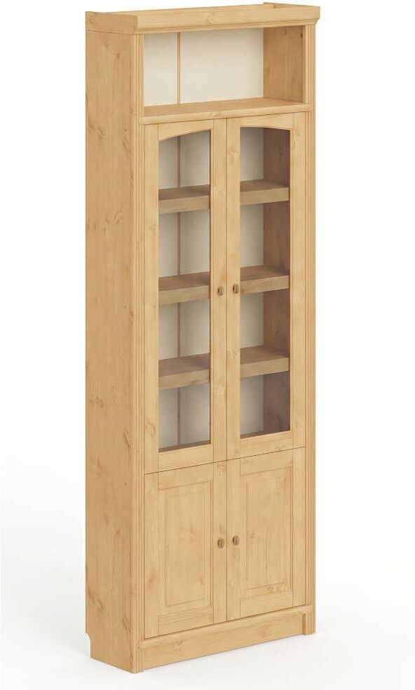 Pharao24.de Vitrine Schrank im Landhausstil aus Kiefer Massivholz