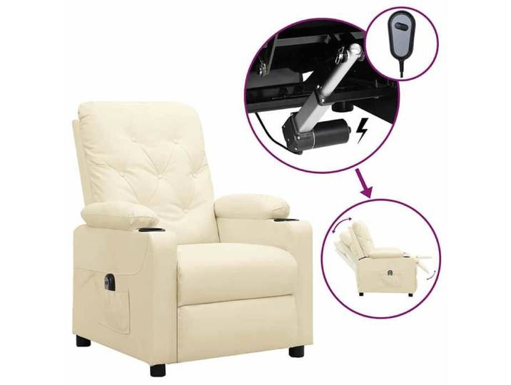 Maison Exclusive - Fauteuil inclinable électrique Crème Similicuir