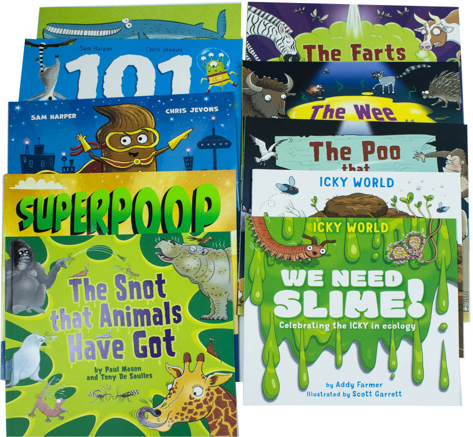 Wayland/Wren & Rook/Hodder Children's Books Superpoop Picture 10 Books Collection Set( Superpoop, 101 Bums, Superpoop Needs a Number Two, Does it Fart?, The Poo That Animals Do & More)