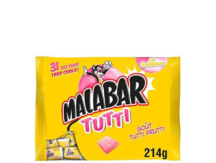 MALABAR Bubble Gum Tutti Frutti, 214 g