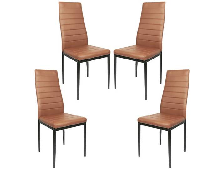 YIYI. LOT DE 4 CHAISE SIMPLE CHAISE DE SALLE À MANGER CHAISE DE COIFFEUSE MARRON 48*42*98CM.