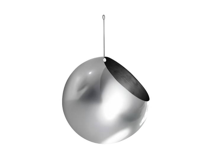 Hängender In-/Outdoor Design Blumentopf „Globe“, Silver Ø 21 x 32 cm AYTM