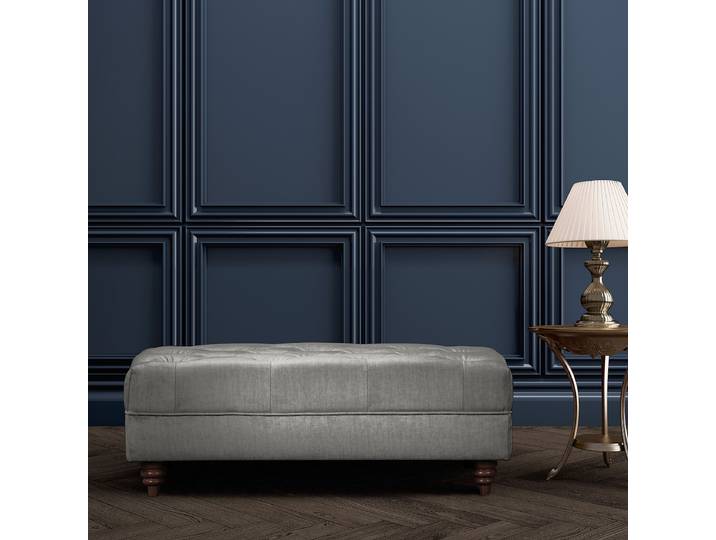 Polsterhocker 96 x 35 x 62cm Grau Microfaser Valeria: Hellgrau