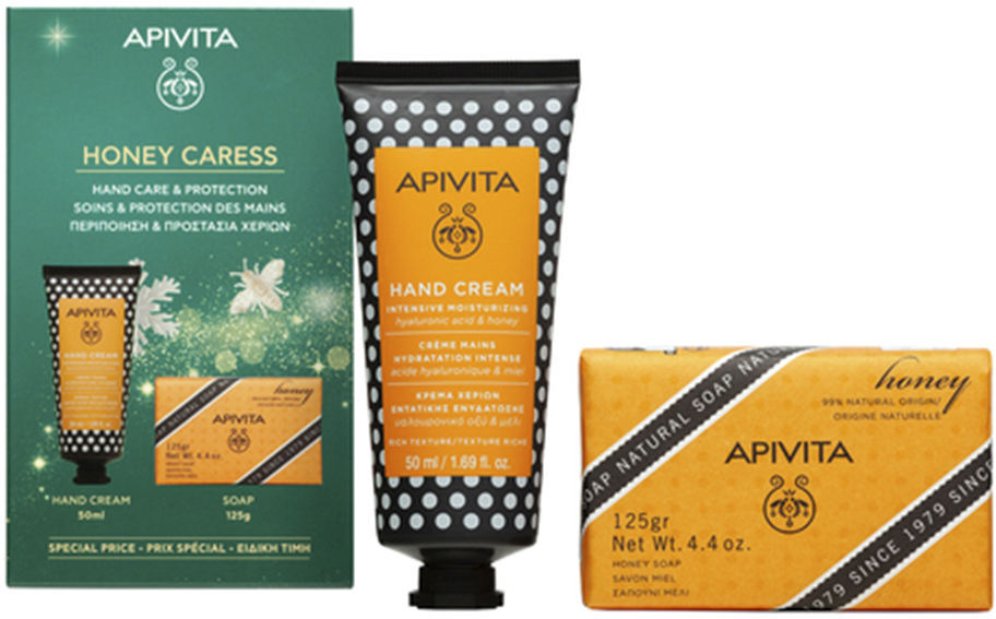 Apivita Crema De Manos Hidratante Intensiva Con Miel Estuche 2 pz