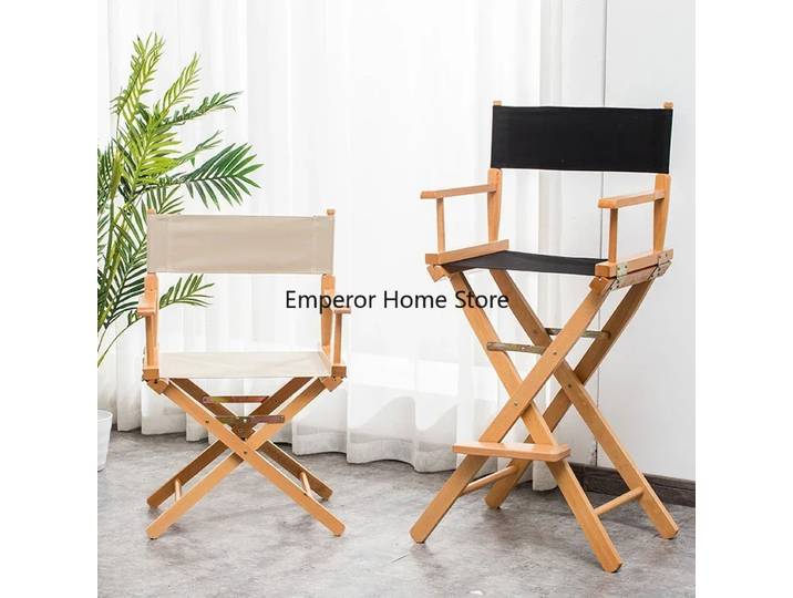 Chaise de directeur en bois massif, pliable, comptoir de Bar, chaise de loisirs, dossier extérieur, bureau, maquillage, pêche, fauteuils de jardin en plein air