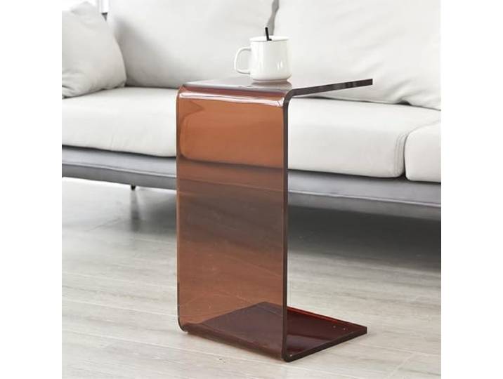 Couchtisch Sofatisch Beistelltisch Acryl Nachttisch C Form Transparent Kaffeetisch Moderner Skandinavischer Tisch Glasoptik Beistelltisches Coffee Table Telefontisch Für Wohnzimmer(Stil 2,30x30x55CM)