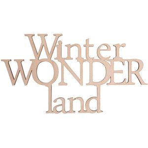 Rayher Schriftzug 46311000, aus Holz, Wanddeko, Winter Wonderland, 22 x 12 cm
