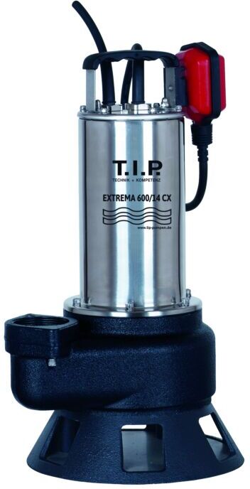 T.I.P. Schmutzwasser Baupumpe - Edelstahl, 36.000 l/h,  14 m Förderhöhe, Gussgehäuse, bis 95°C, Extrema 600/14 CX, 30194