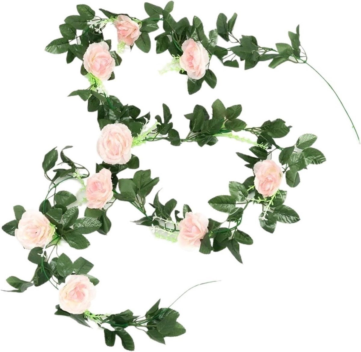 Rode Kunstrozen Slinger met Realistisch Design voor Decoratie - 220 cm