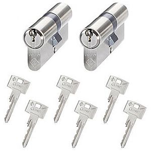 Abus Schließzylinder Vitess 1000, mit 6 Schlüsseln, 30/35 mm, gleichschließend, 2 Stück