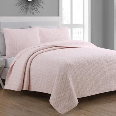 Copper Grove Verbena Diamond Stitch Cotton Quilt Set