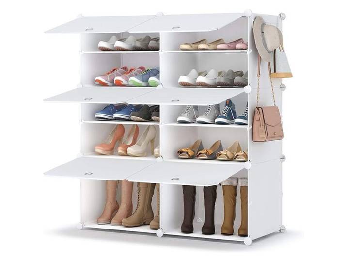 Meuble Chaussure 5 Niveaux Rangement Chaussure 20 Paires Etagere Chaussure avec Porte Facile à assembler pour Entrée Salon