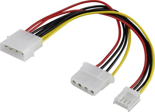 Renkforce Strom Verlängerungskabel [1x IDE-Strom-Stecker 4pol. - 1x IDE-Strom-Buchse 4pol., Floppy-Strom-Buchse 4pol.] 0.15m