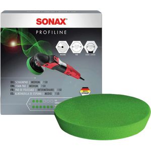 Sonax Polierschwamm SchaumPad medium 150, 150mm Ø, grün (mittel), für Poliermaschinen