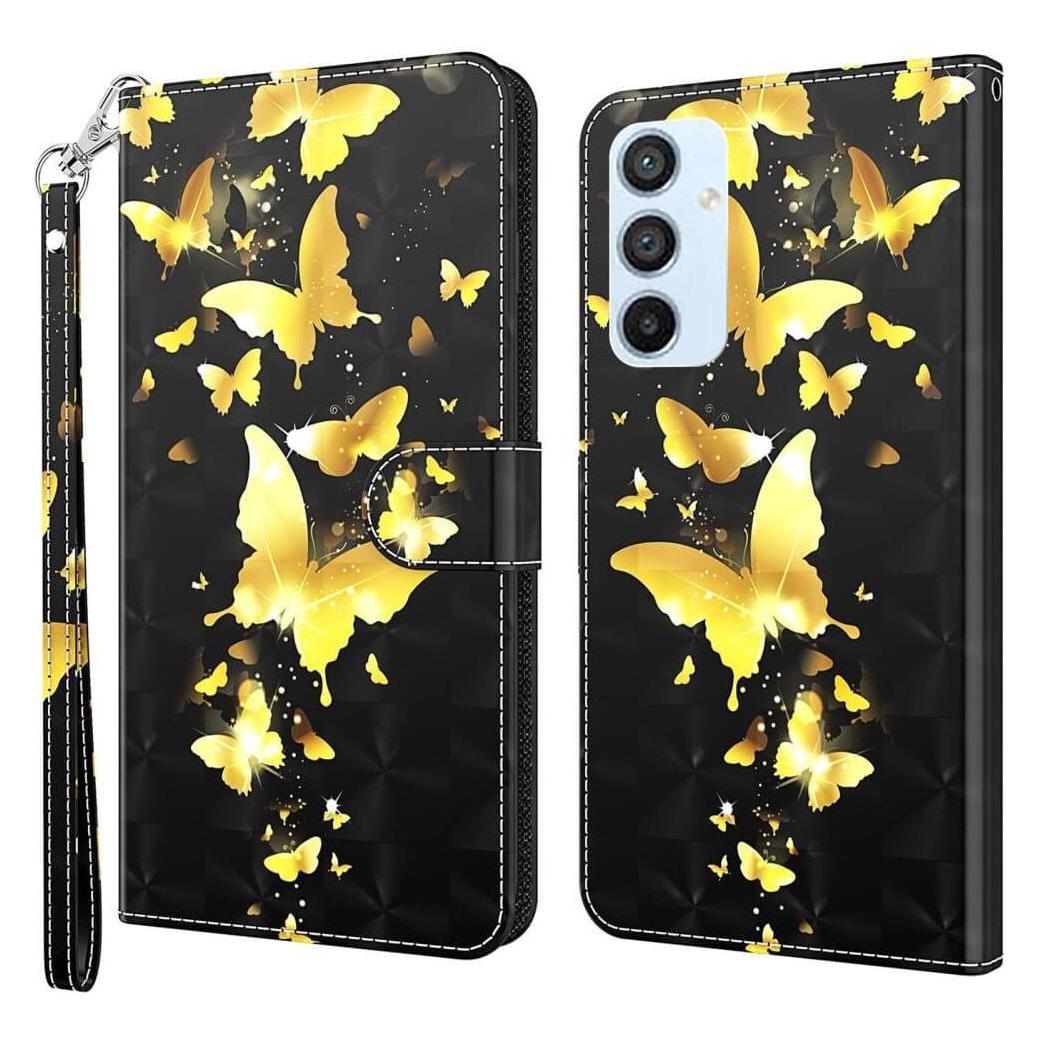 Cover-Discount Galaxy A54 - Etui Glitzer Effekt Schmetterling gold (Samsung Galaxy A54 5G) (660122048A)