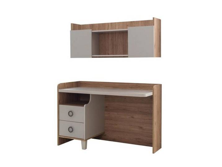 Xlmoebel Schreibtisch Brauner Holzschreibtisch mit Schubladen für Jugendzimmer von XLMOEBEL (mit 2 Schubladen), Made in Europa