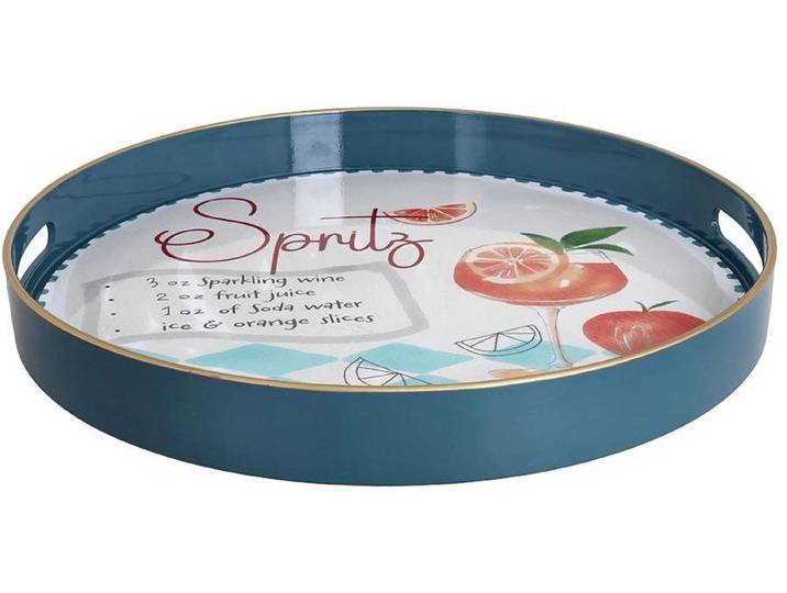 Tablett Tognana 38 cm , blau, B:38cm H:4cm T:38cm Ø:38cm, Tabletts, Tablett