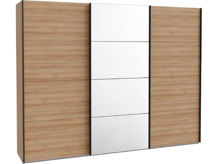 Schwebetürenschrank FORTE, braun (riviera eiche), B:269,9cm H:210,5cm T:61,2cm, Dekorfolie, Holzwerkstoff, Schränke, Schwebetürenschrank